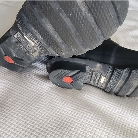 Hunter Black and White Striped Rain Boots - Picture 6 of 8